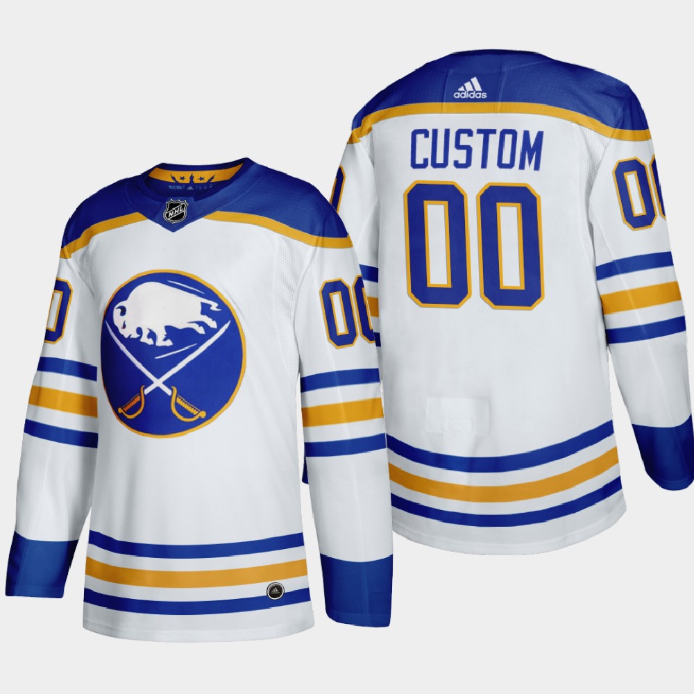 Cheap Buffalo Sabres Custom Men Adidas 2020-21 Away Authentic Player Stitched NHL Jersey White